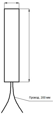 Рис.1. Габаритные размеры нагревателя патронного ЭНП(м) 20*200;0.6*220;1